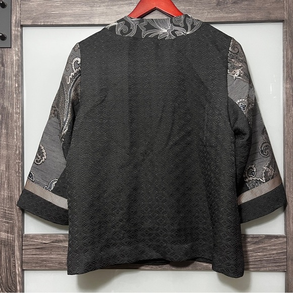 Chico's Patchwork Embroidered Paisley Open Front Jacket Wearable Art Statement - Picture 3 of 13